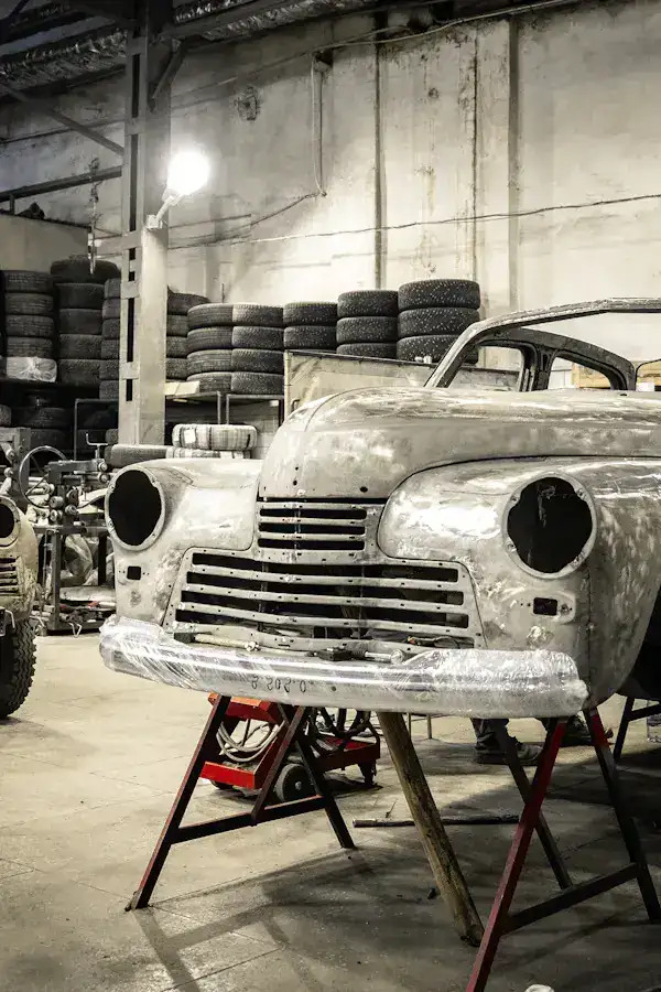 Automotive metalwork and restoration in progress